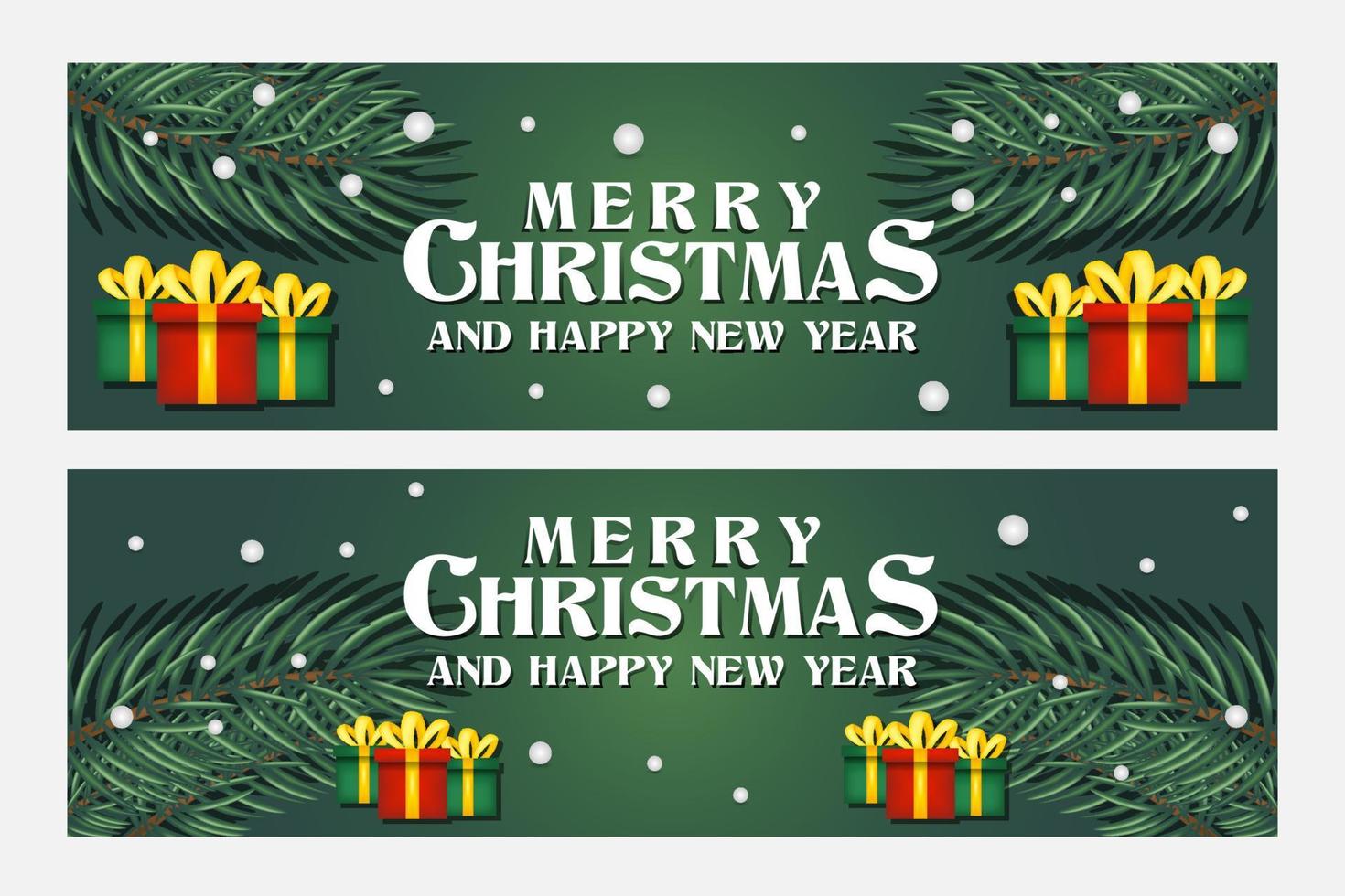 merry christmas and happy new year greeting, banner and background template vector