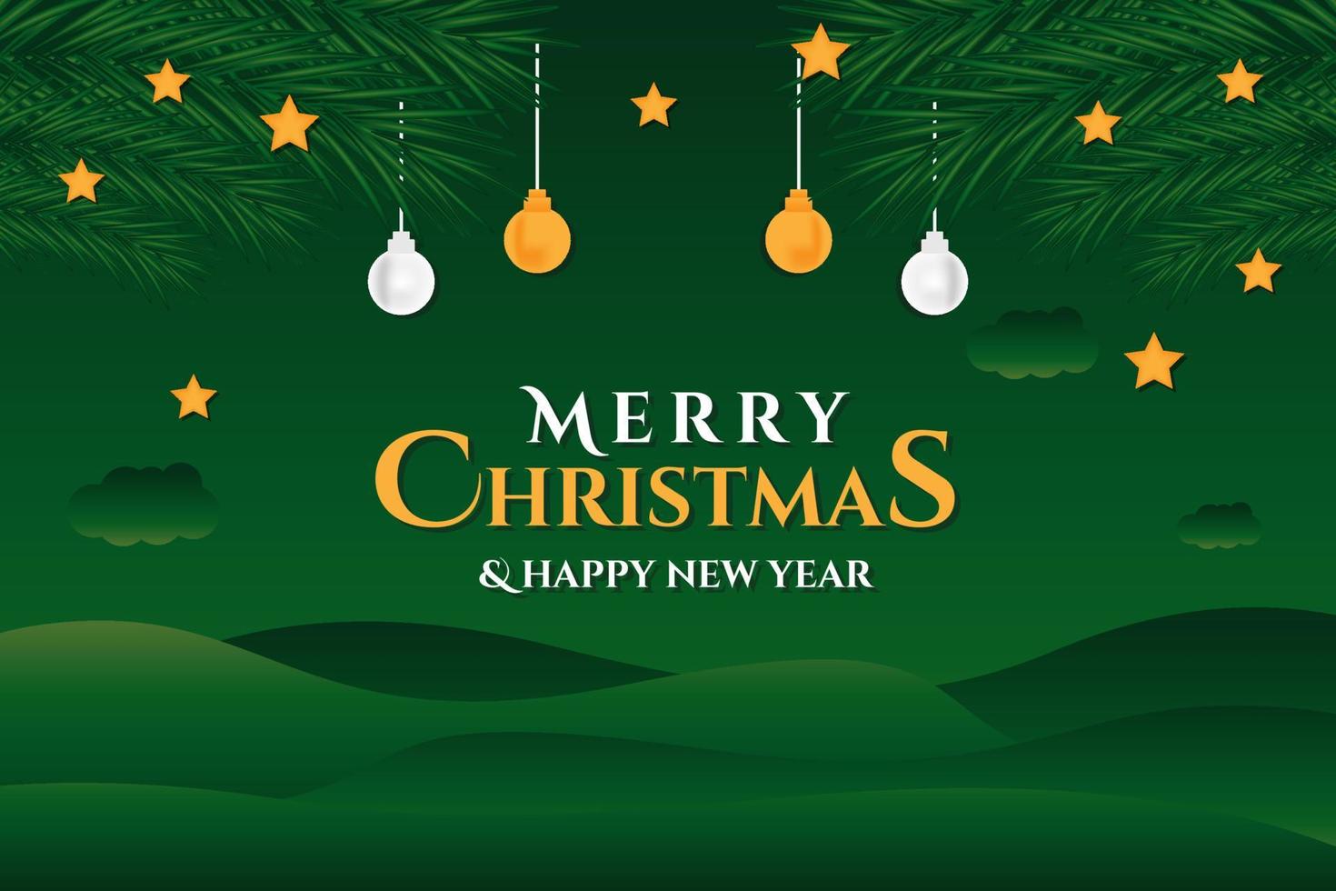 merry christmas and happy new year greeting, banner and background template vector