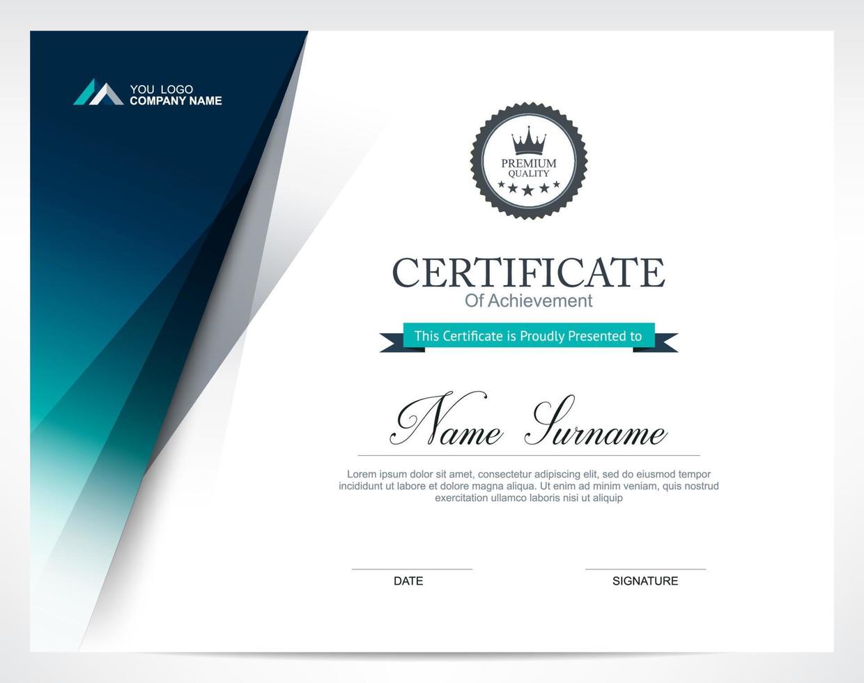 Vector certificate design template