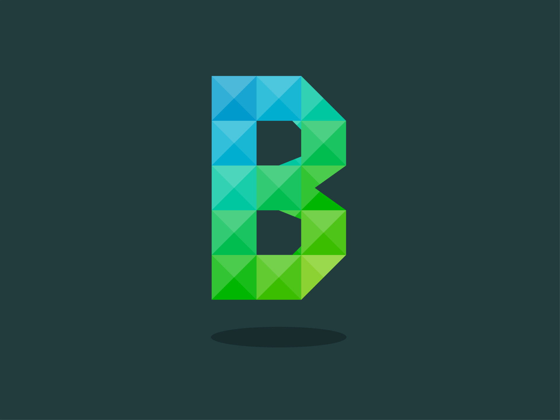 alphabet letter b with perfect combination of bright blue green colors good for print t shirt design logo etc vector illustrations 3806728 vector art at vecteezy