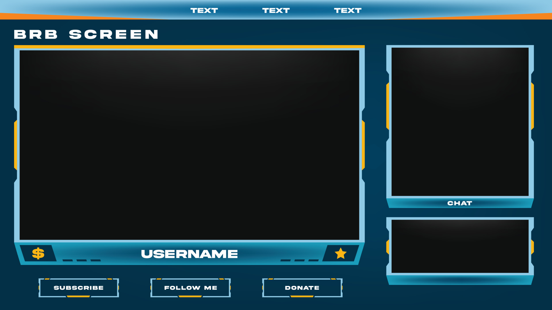 Stream overlay brb blue screen overlay chatbox, panel, alert 3806771