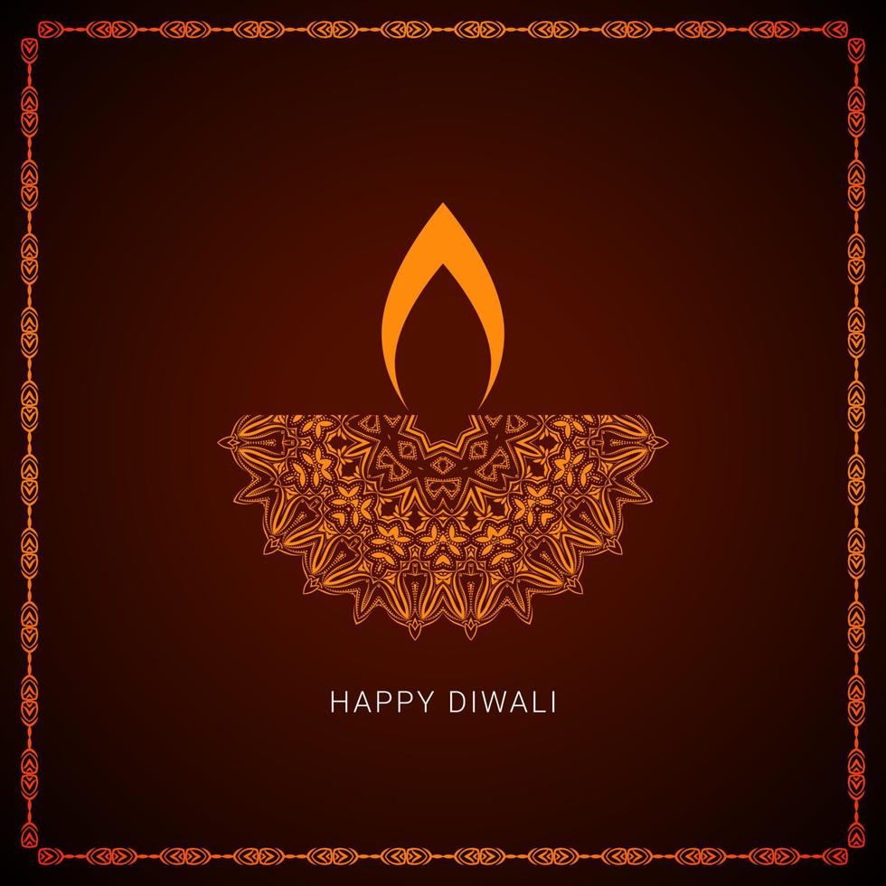 beautiful indian diwali festival greeting design vector