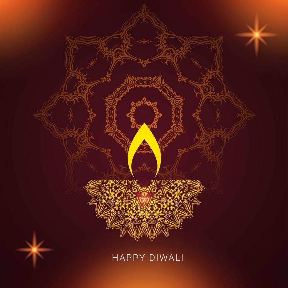 hermoso diseño de saludo del festival indio de diwali vector