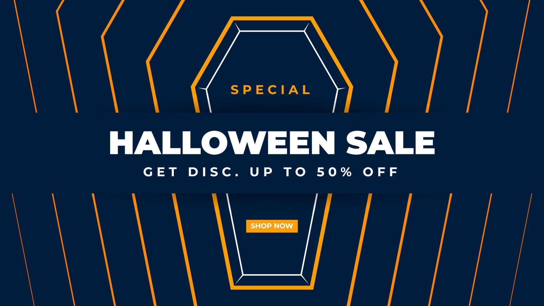 Halloween Sales Promotion Banner Design Vector Template