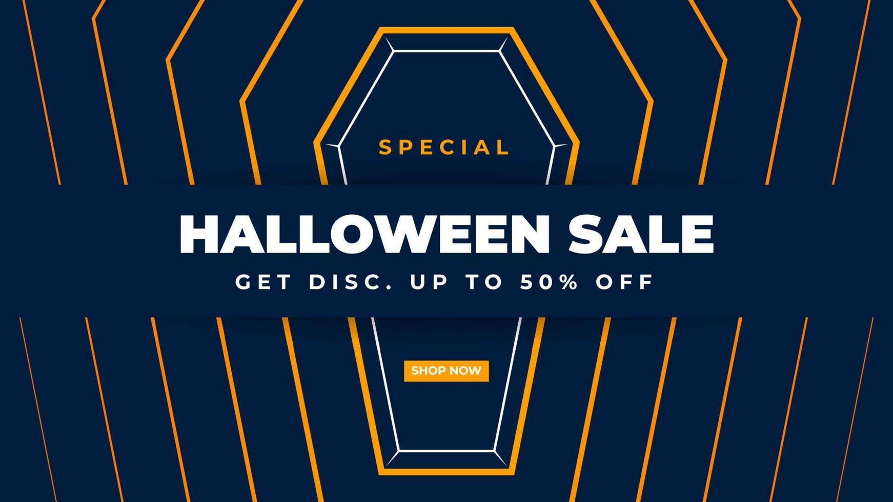 Halloween Sales Promotion Banner Design Vector Template