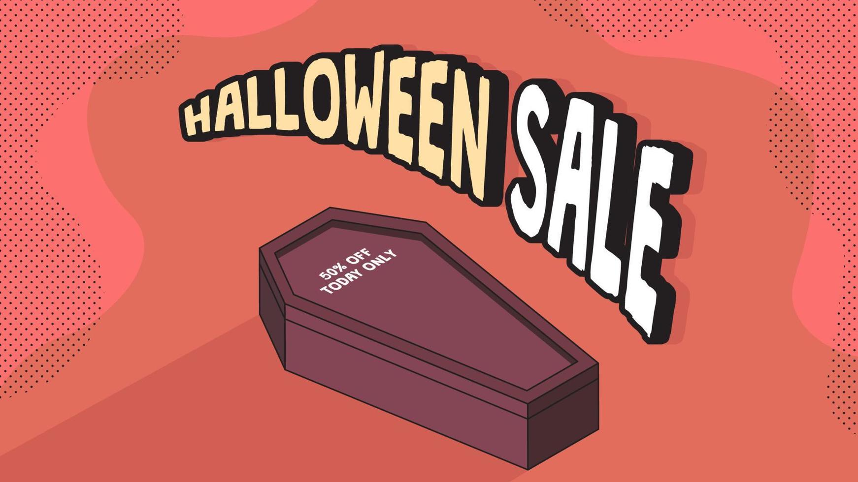 Halloween Sales Promotion Banner Design Vector Template