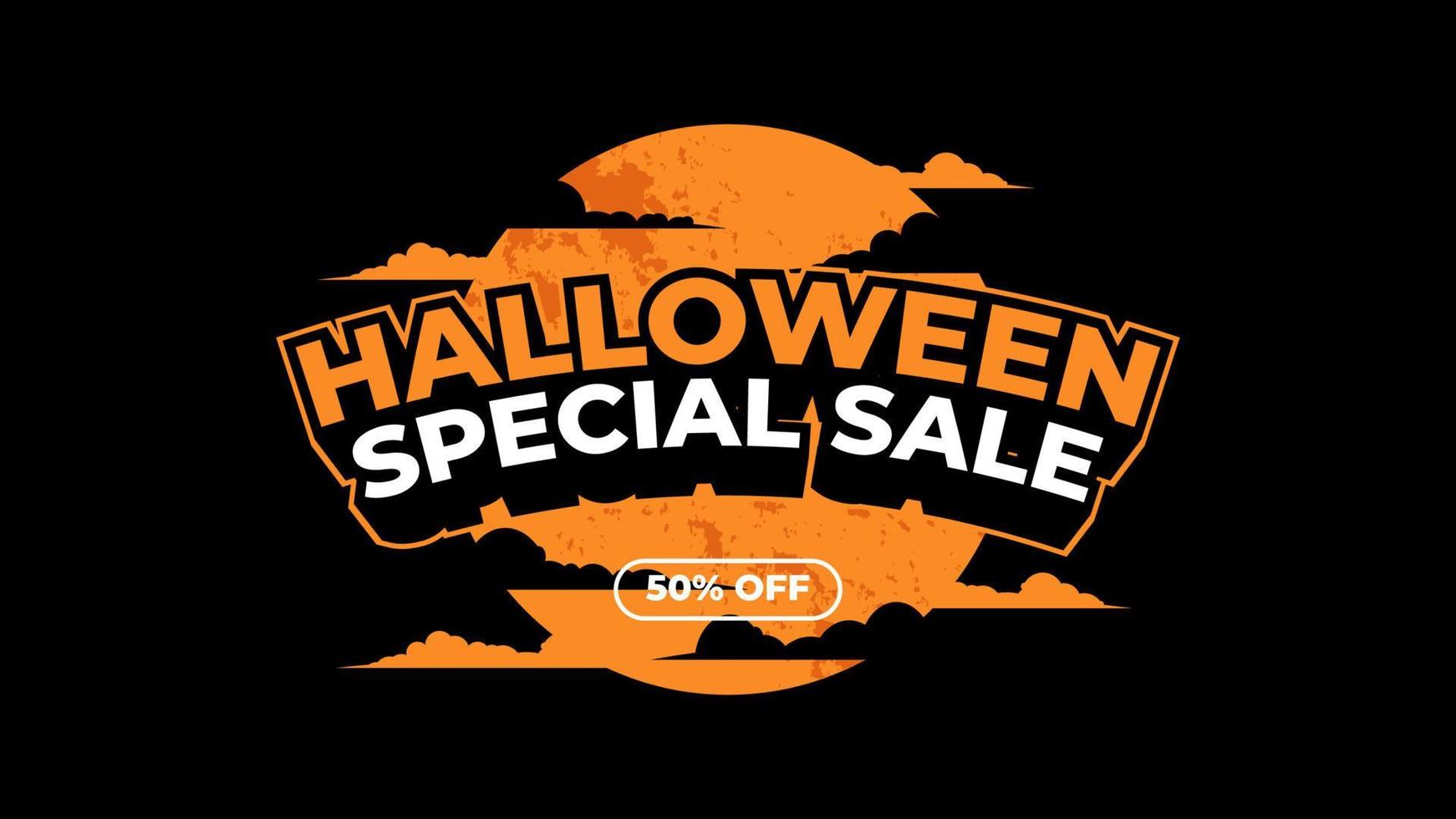 Halloween Sales Promotion Banner Design Vector Template