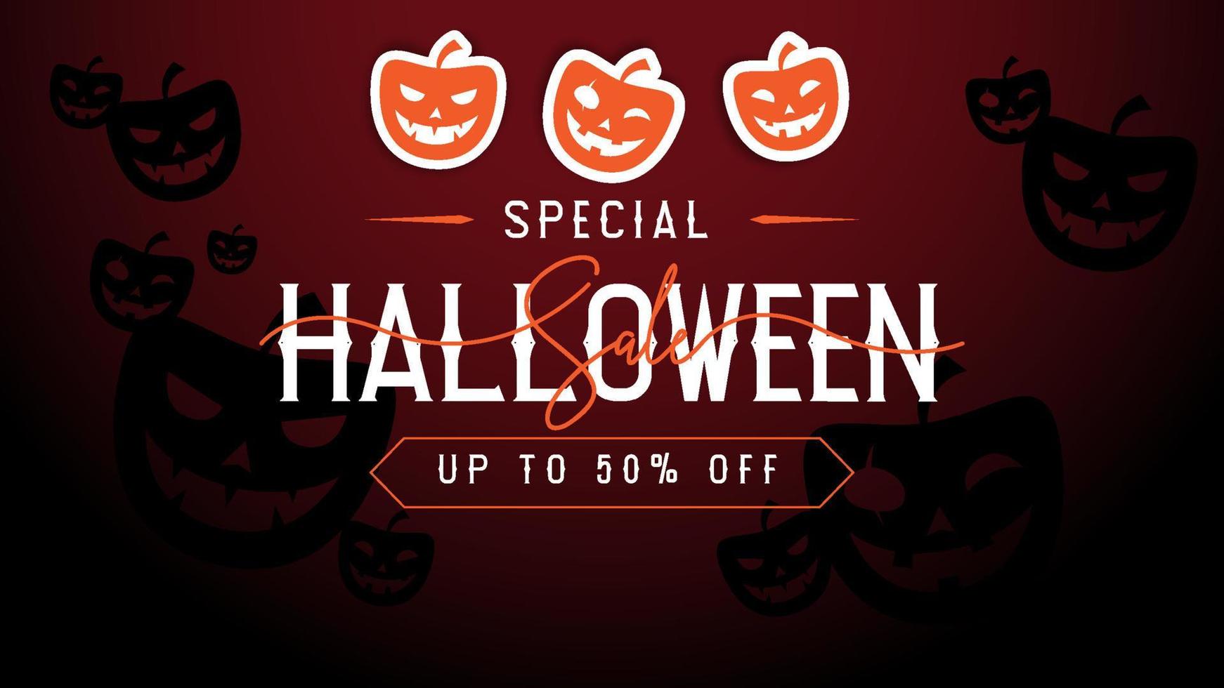 Halloween Sales Promotion Banner Design Vector Template