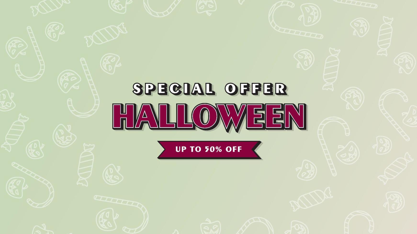 Halloween Sales Promotion Banner Design Vector Template