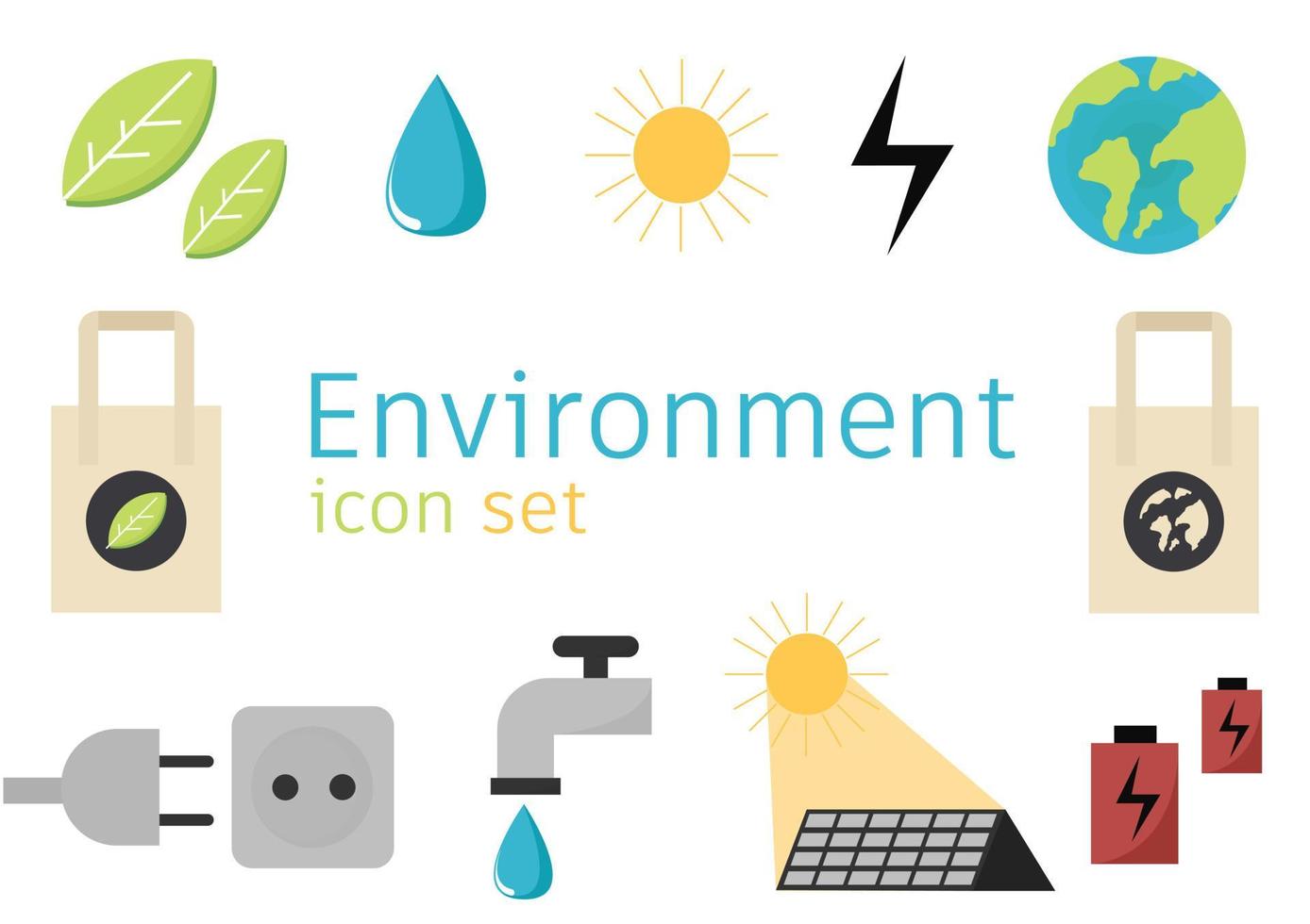 environment icon set vector