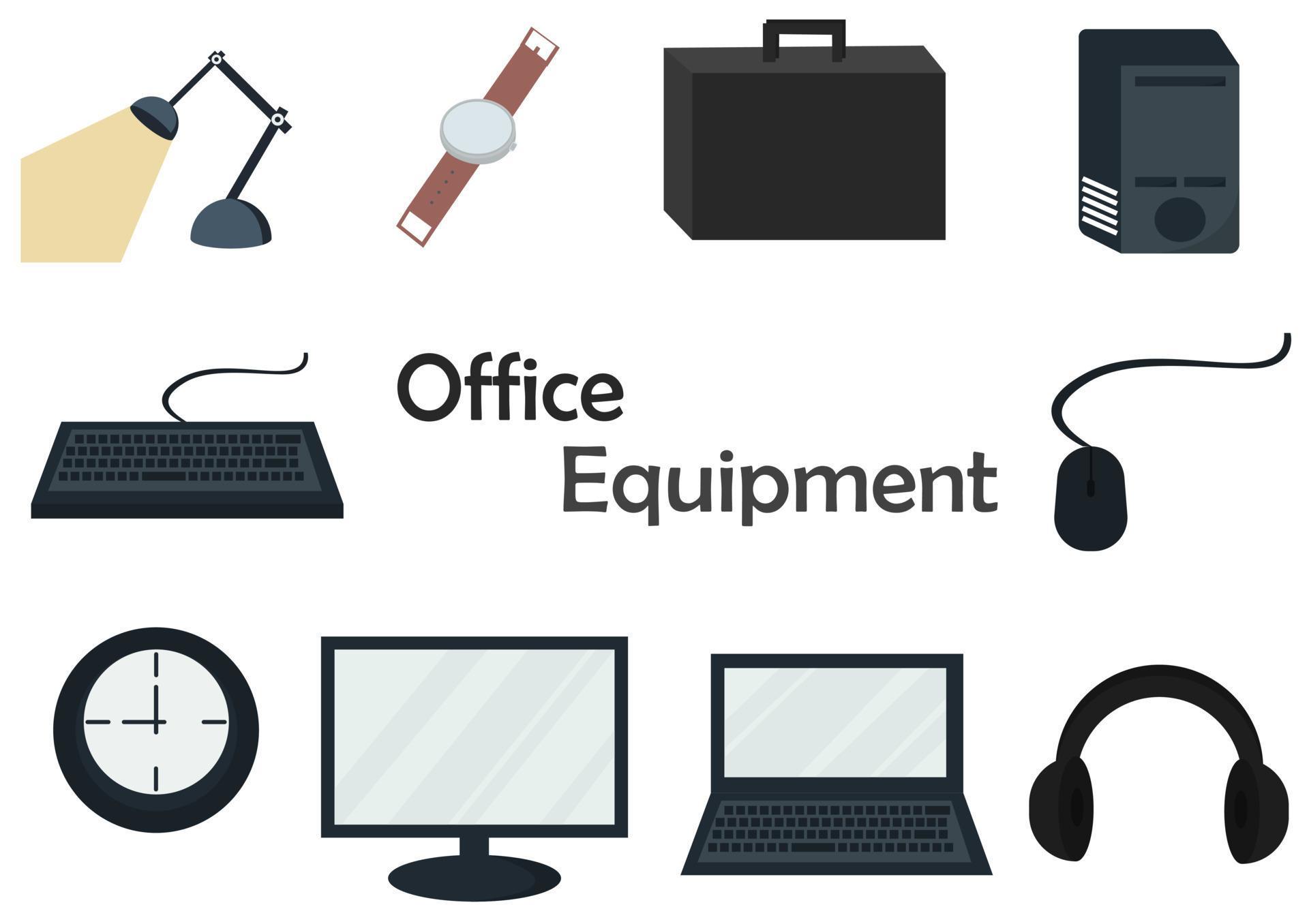 illustration of a collection of office equipment 3806870 Vector Art at