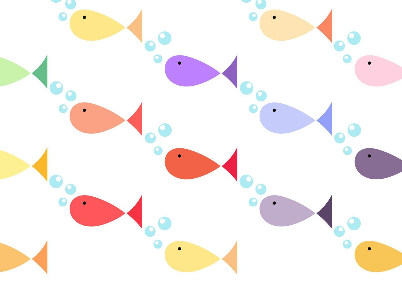 Beautiful and adorable fish pattern vector