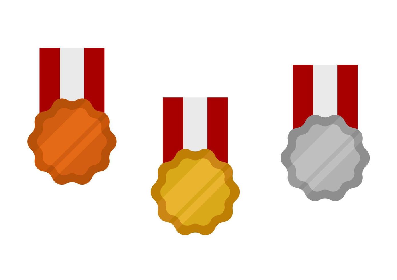 illustration of gold, silver and bronze medals vector