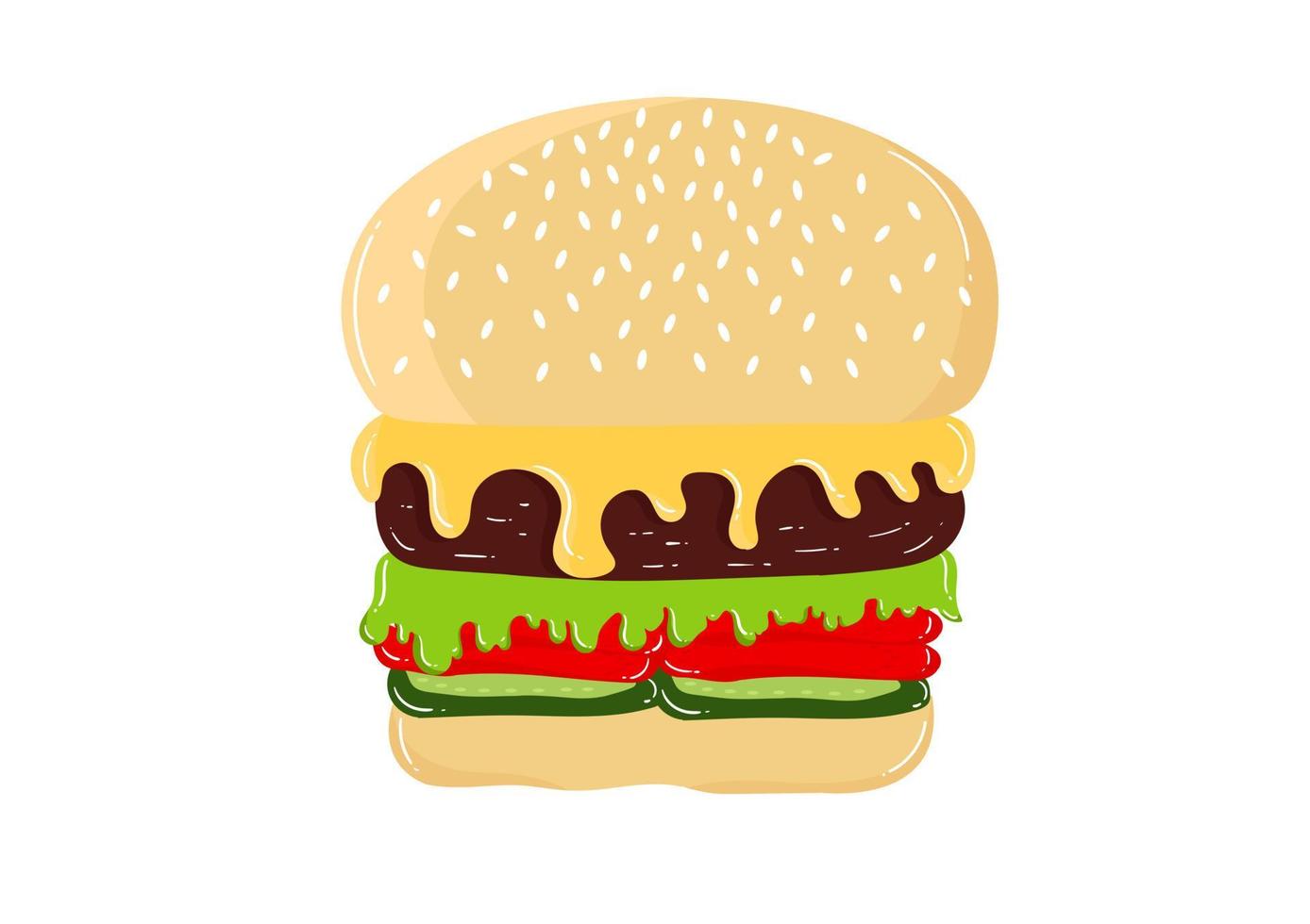 delicious burger illustration vector