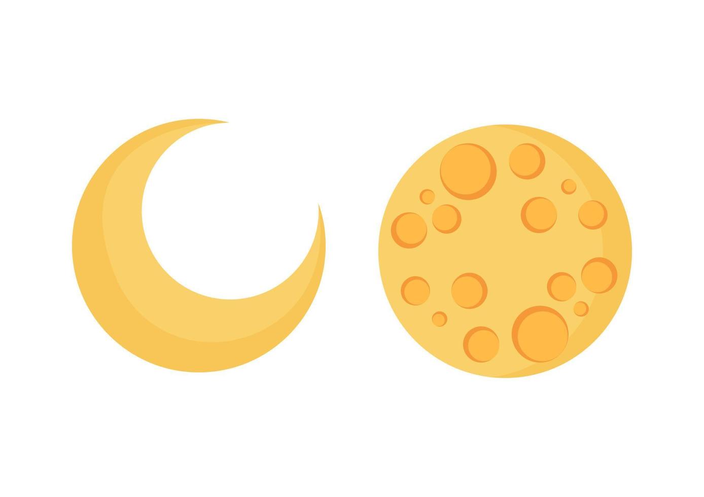 illustration of crescent and full moon vector