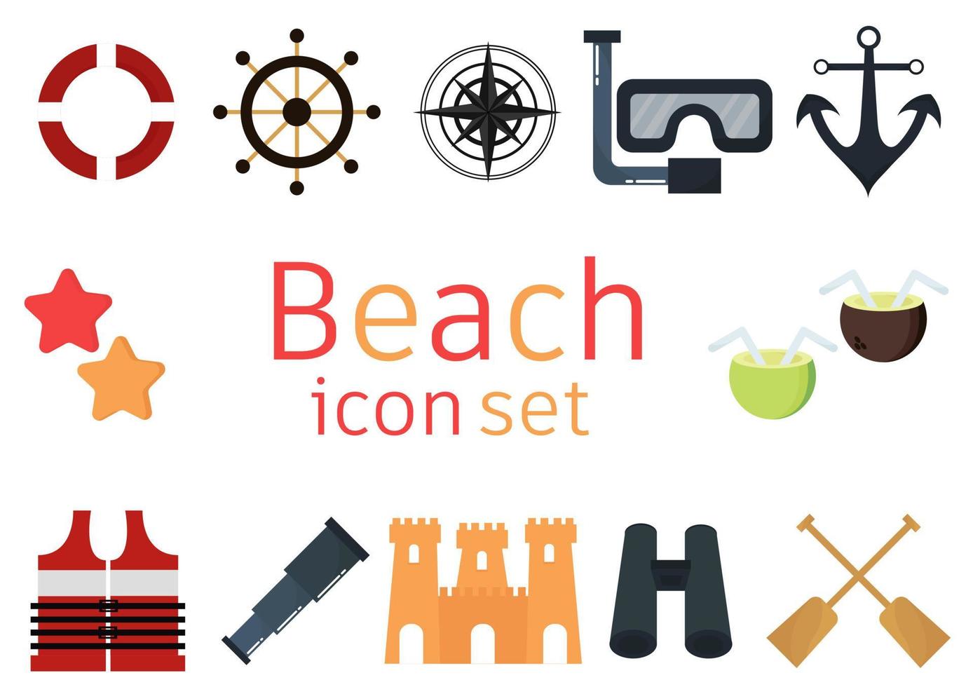 set of icons about the sea or beach vector