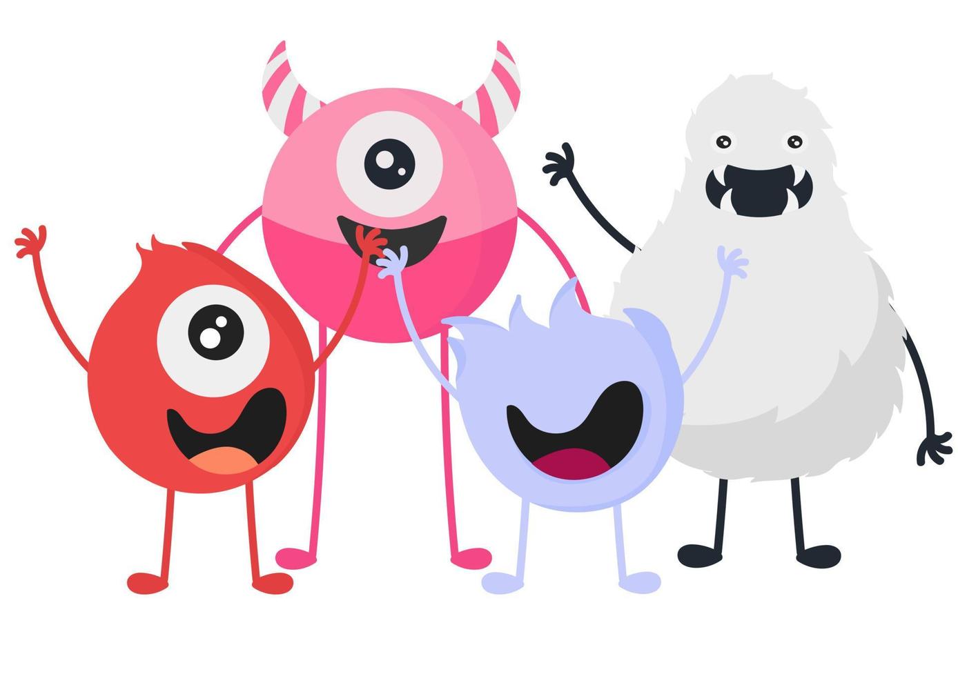 illustration of a family of monsters vector