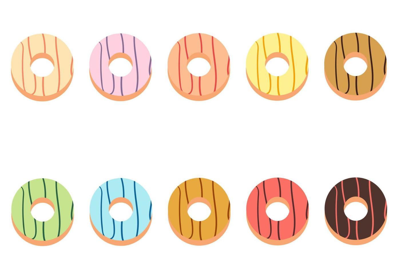 a collection of sweet and delicious donuts on white background vector