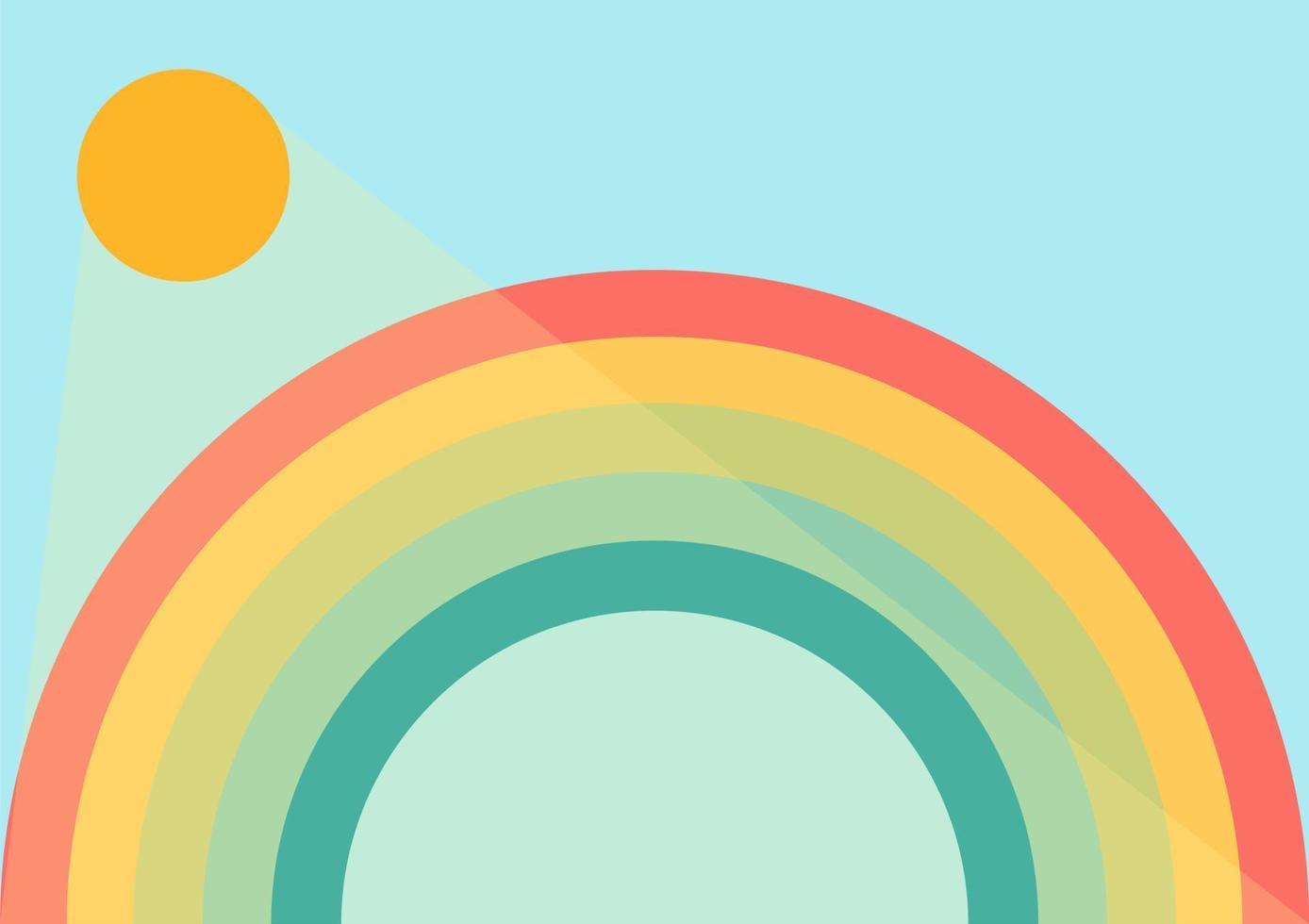colorful rainbow illustration with clear blue sky vector