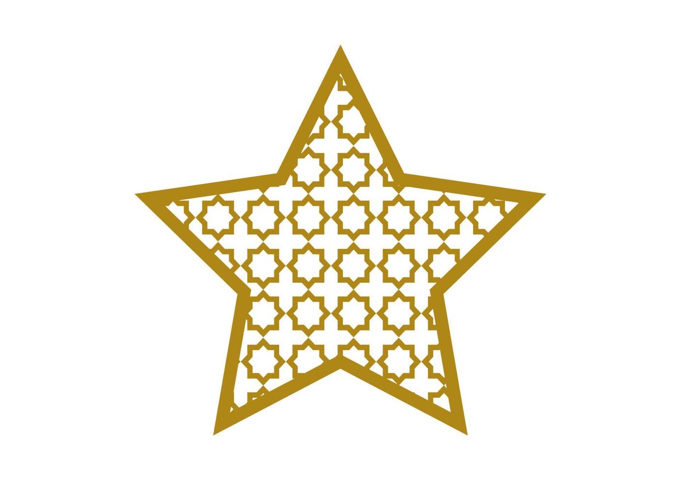 star with gold arabic pattern 3 vector