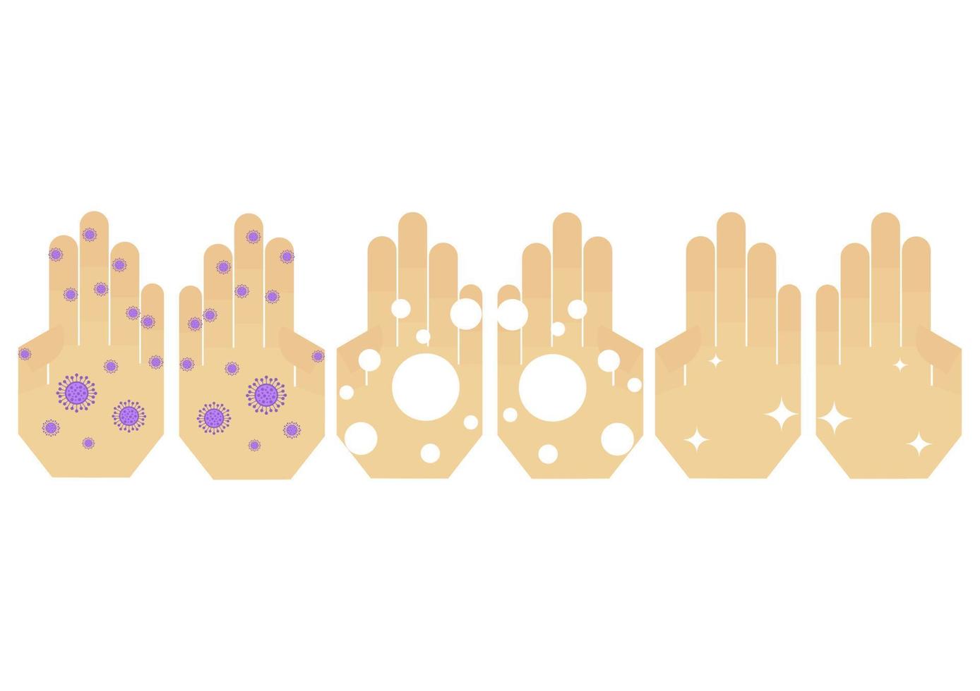 dirty palm illustration, washing hands and clean hands vector