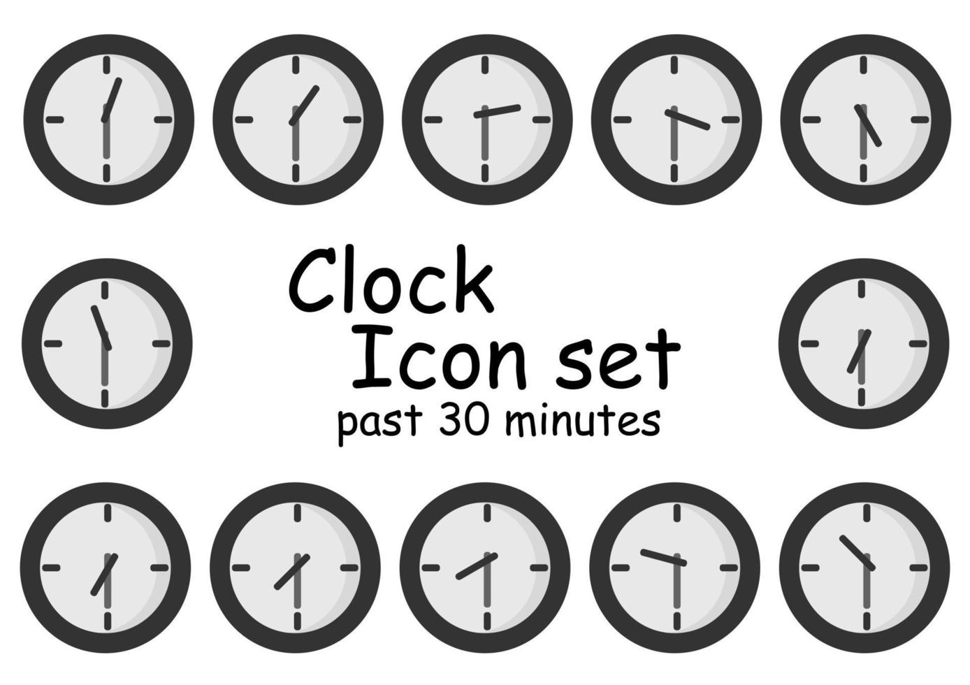 collection of wall clock illustrations 2 vector