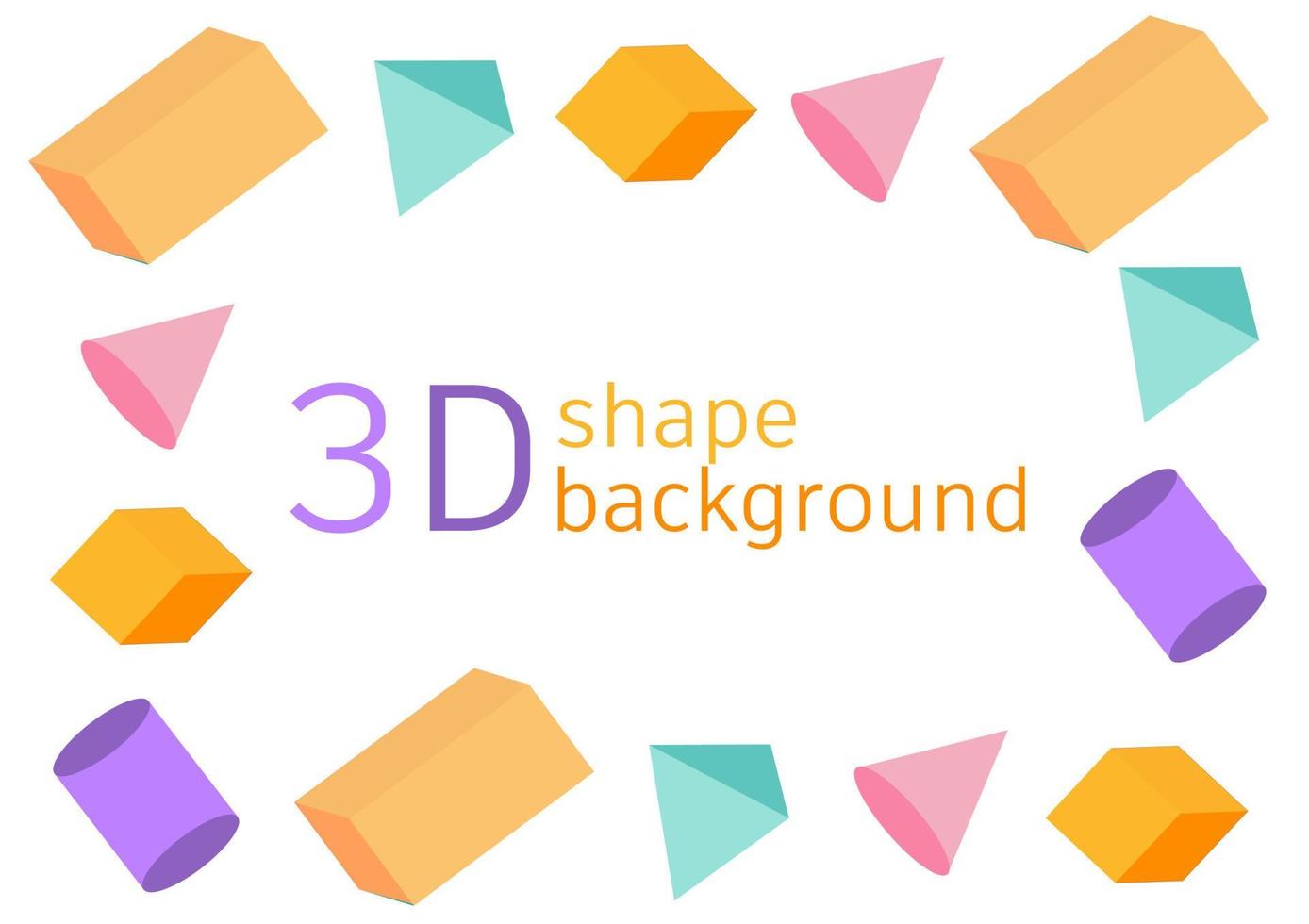 colorful 3d shapes background vector