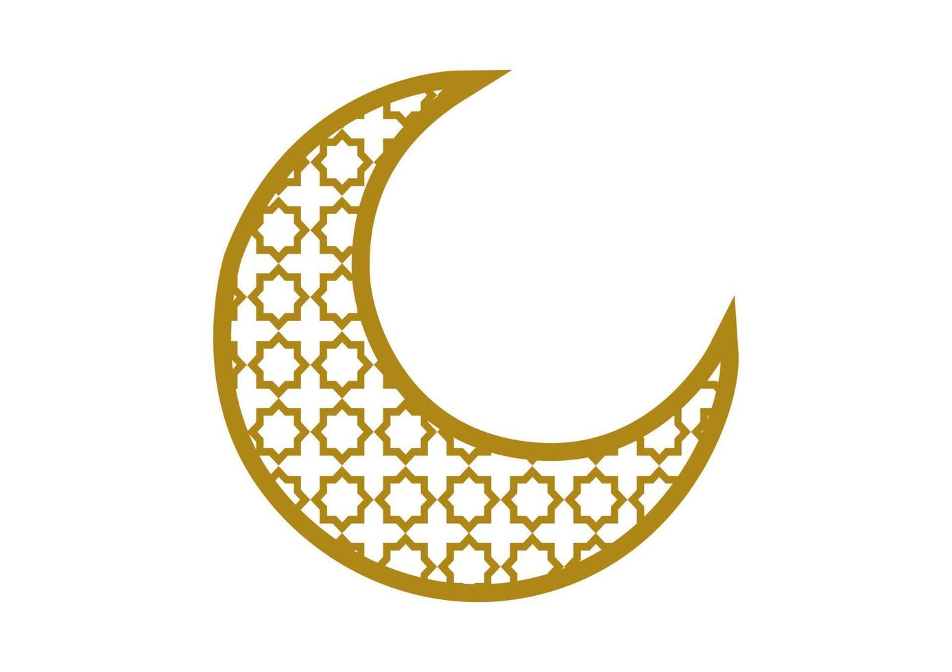 moon with gold arabic pattern 3 vector