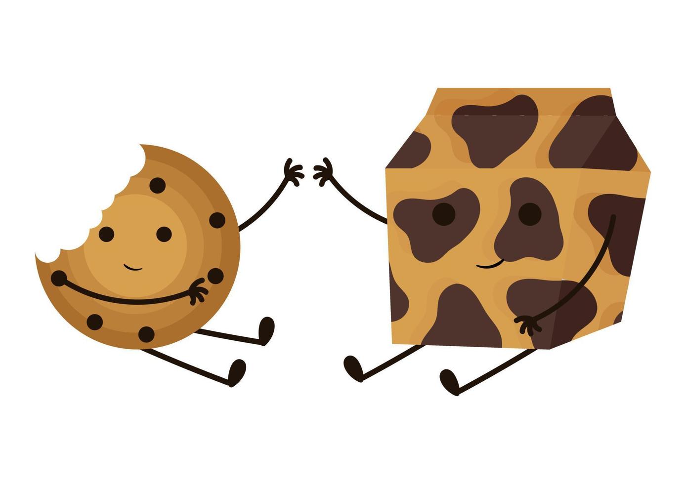 illustration of cookies and a box of milk vector