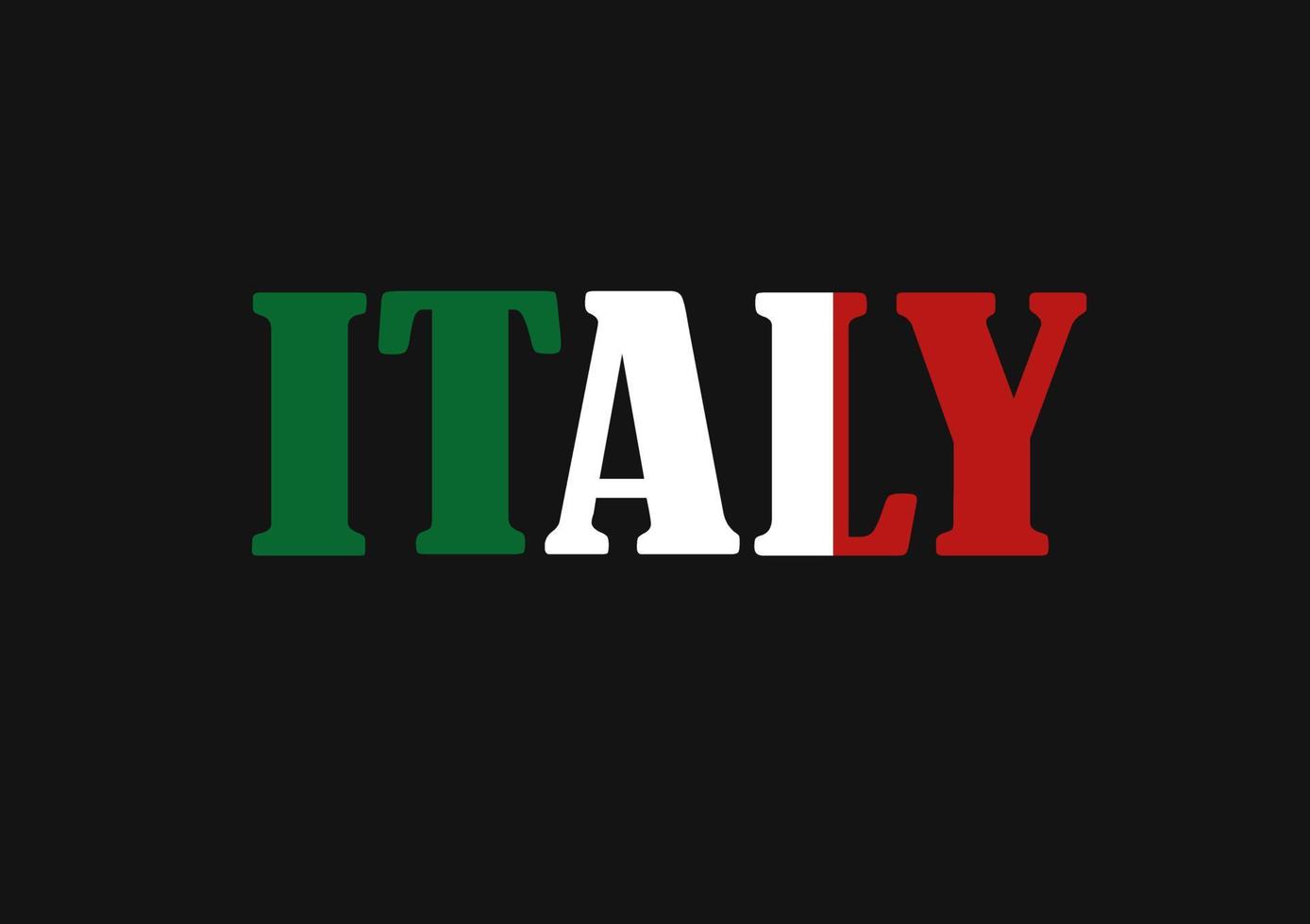 Italian typography with the colors of the Italian flag vector