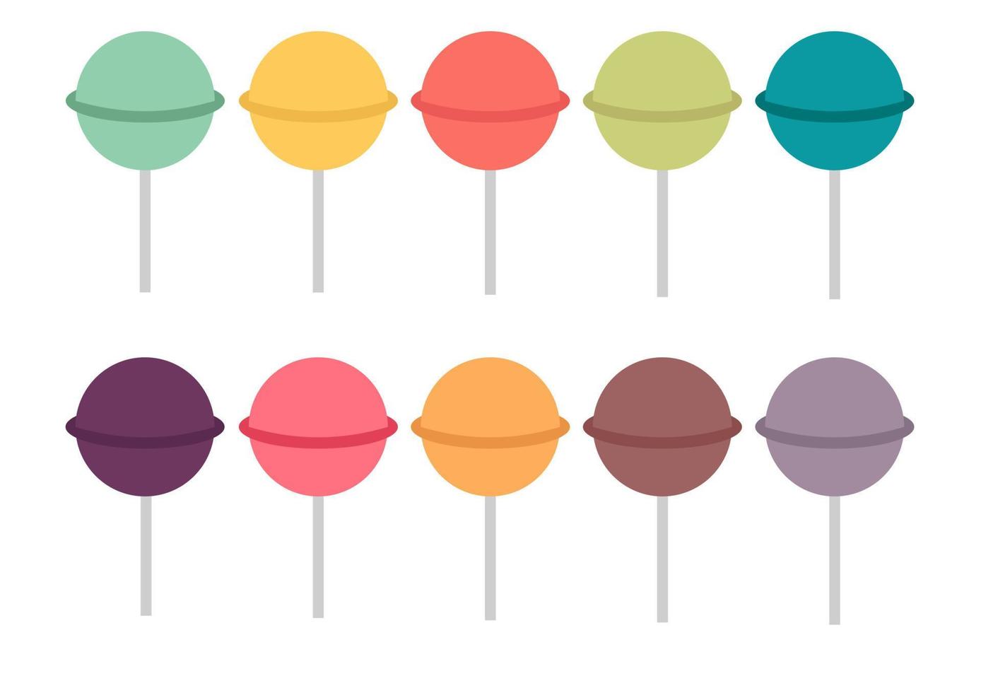 collection of colorful lollipops vector