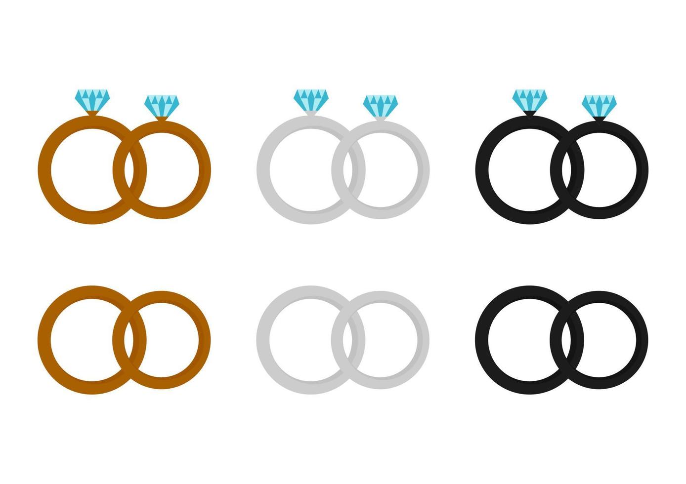 Ilustración de un anillo con tres tipos de anillos. vector