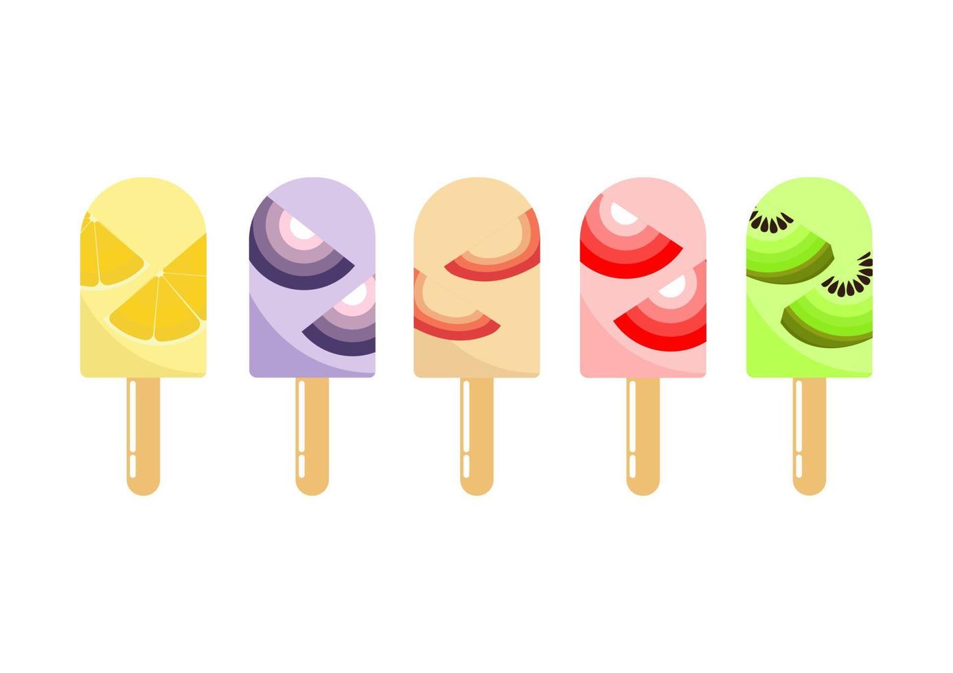 a collection of sweet and delicious ice cream vector