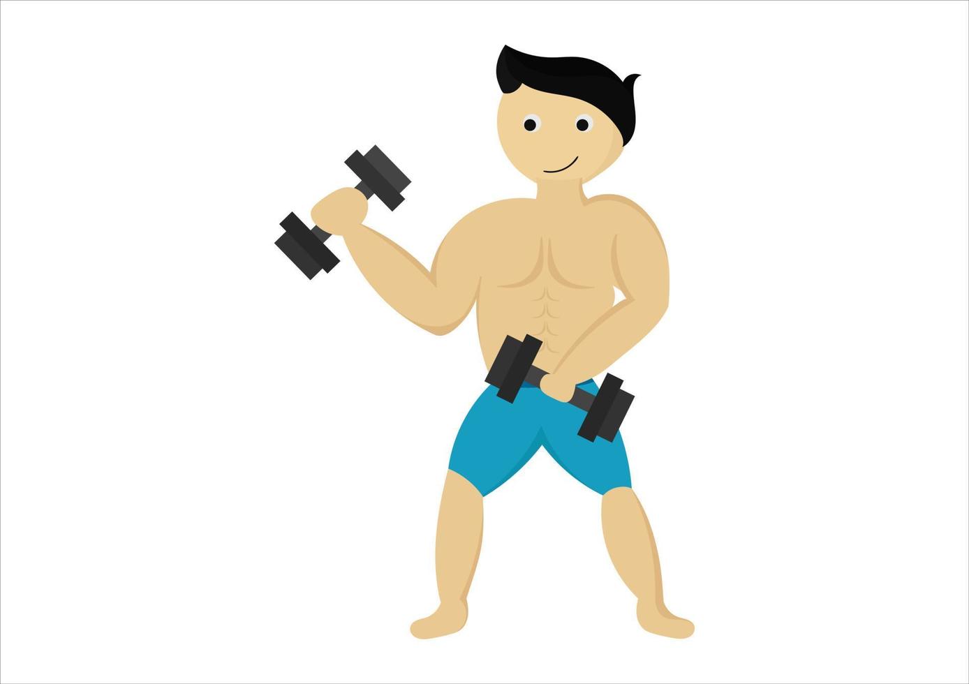 illustration of a man exercising lifting a barbell vector