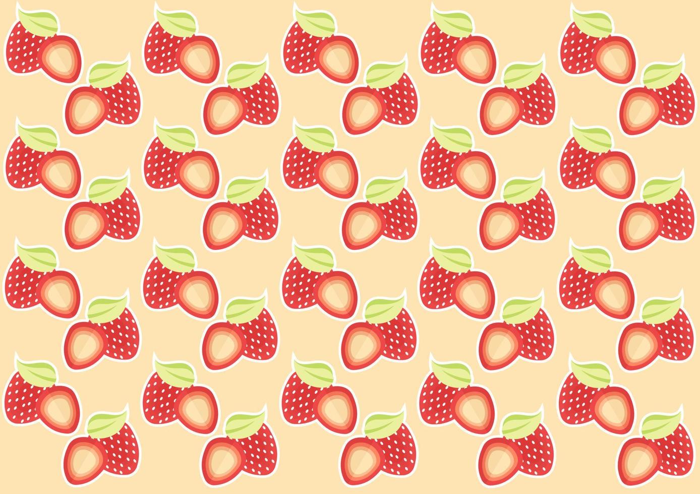 Sweet and fresh strawberry fruit pattern vector