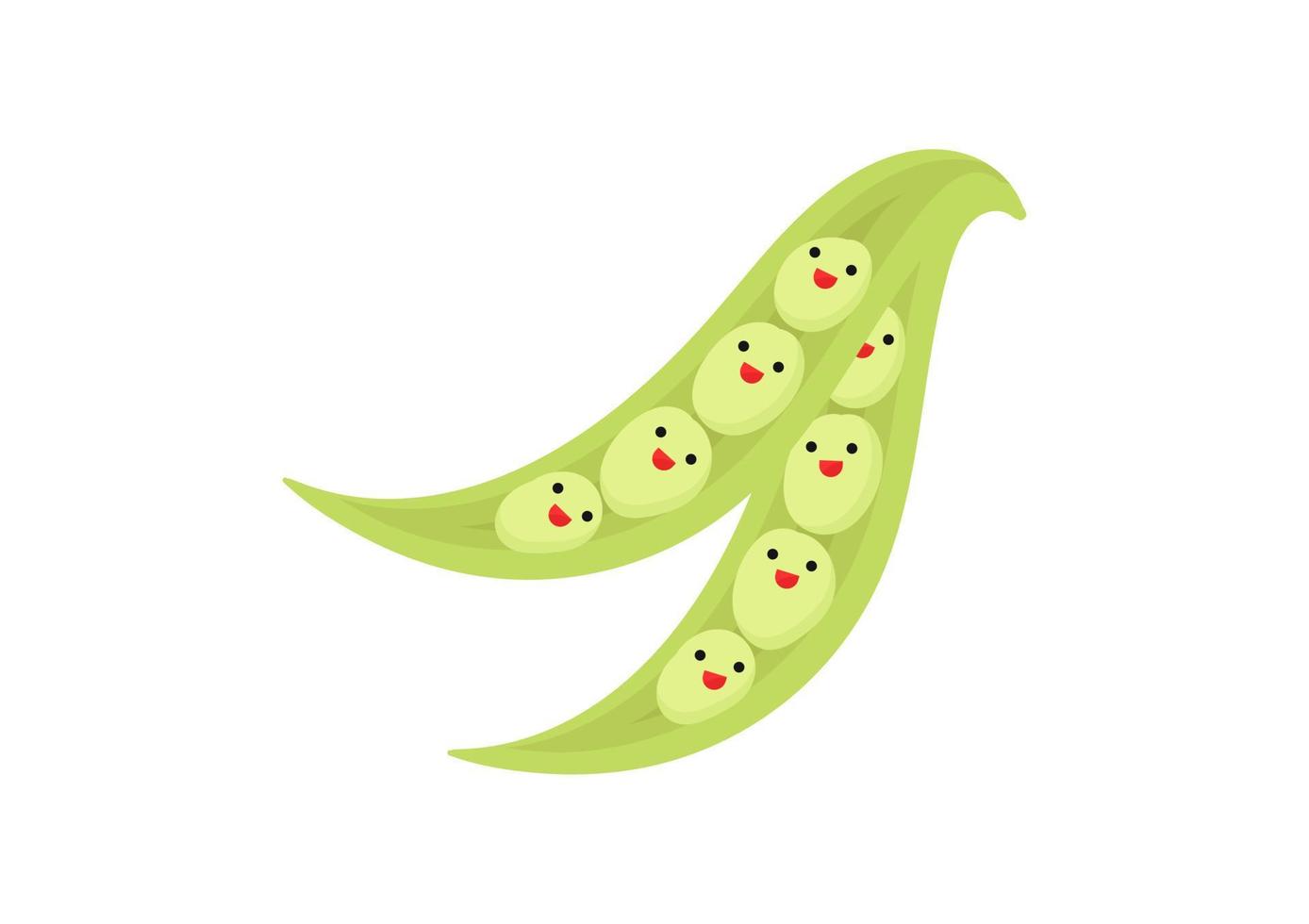 pea vegetable character illustration vector