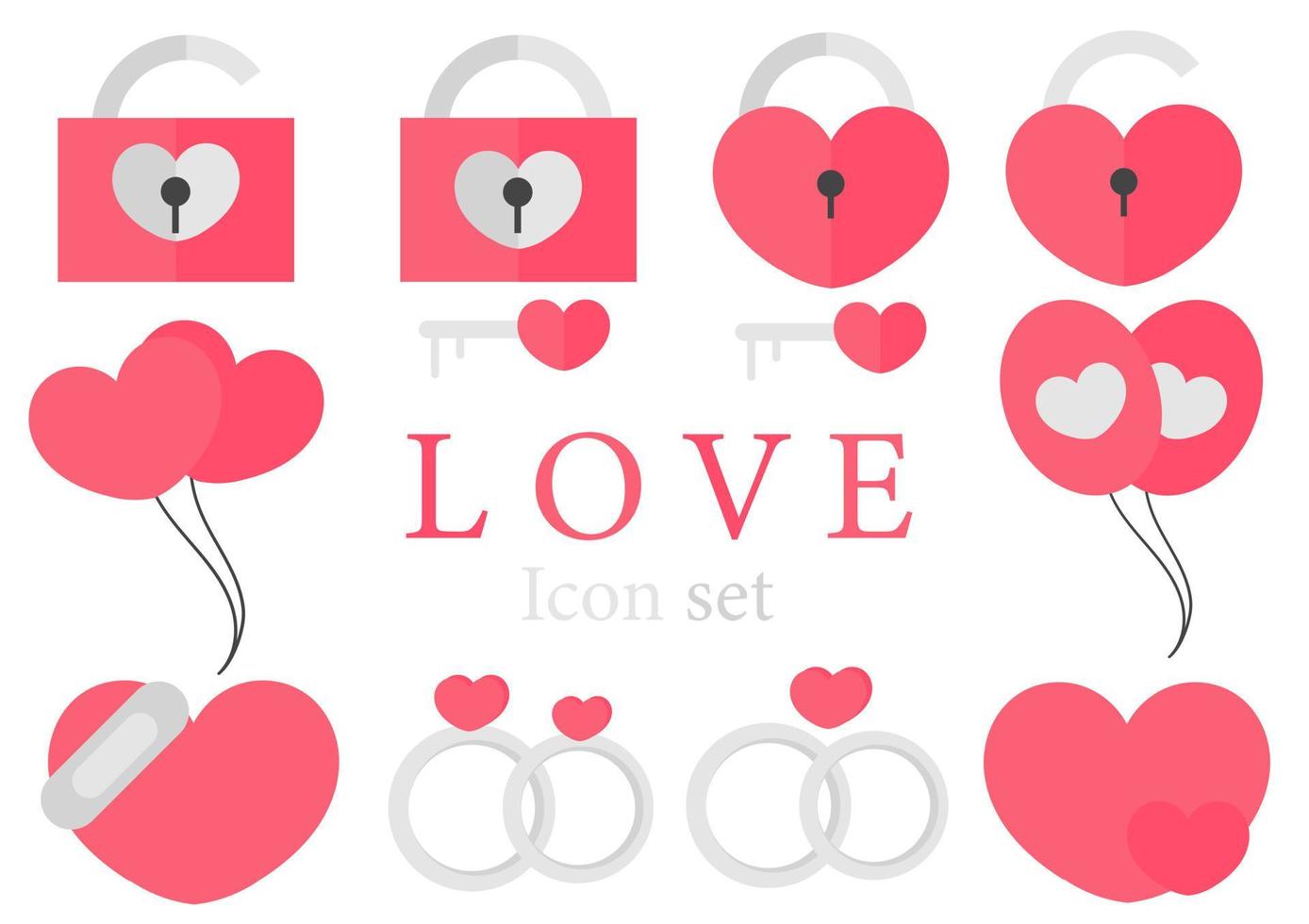 collection of heart illustrations with the theme of love vector