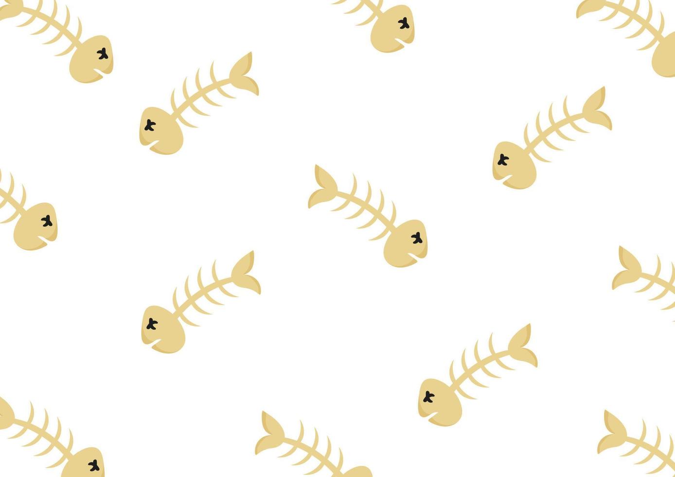 fish bone background with cats favorite food theme vector