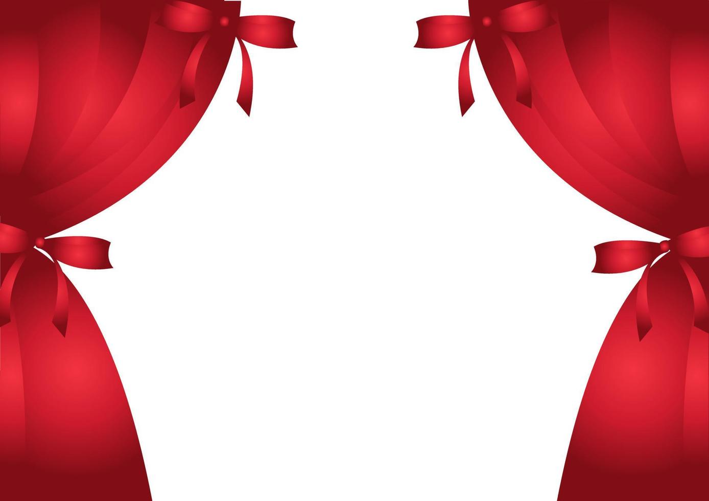 elegant red curtain and ribbon background vector