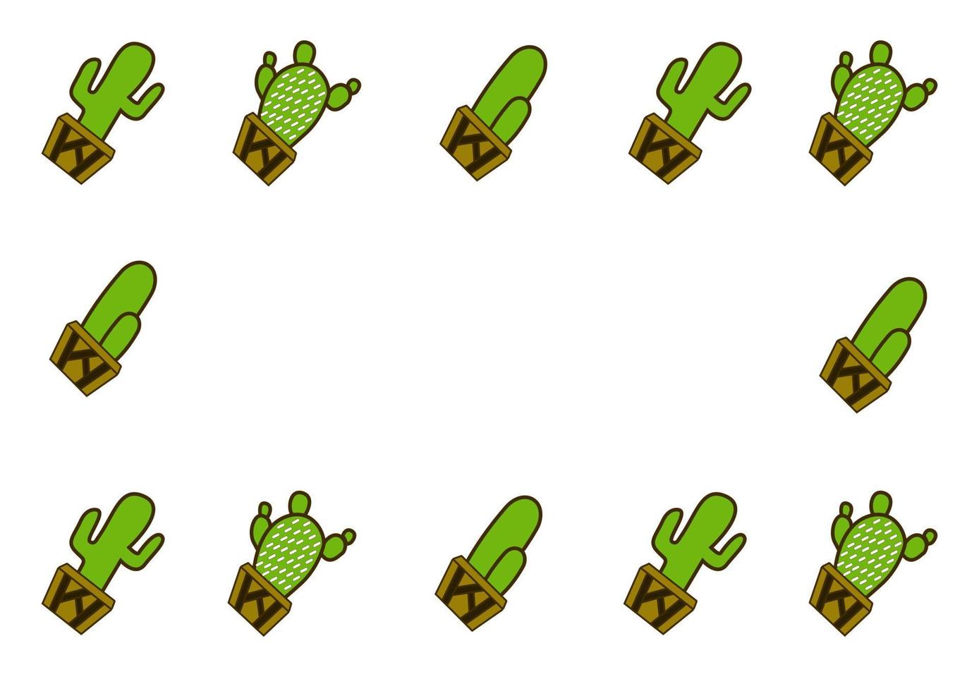 cactus background with various unique shapes vector