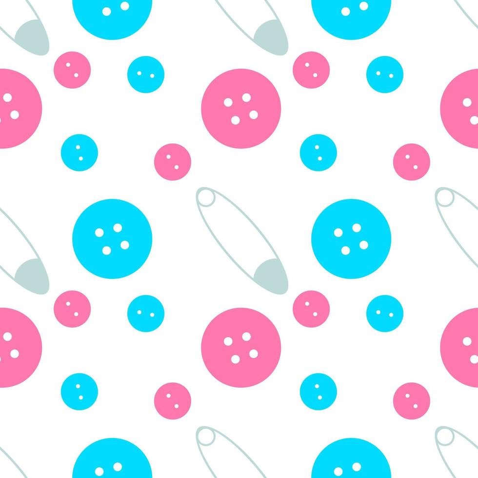seamless pattern of buttons and pins vector