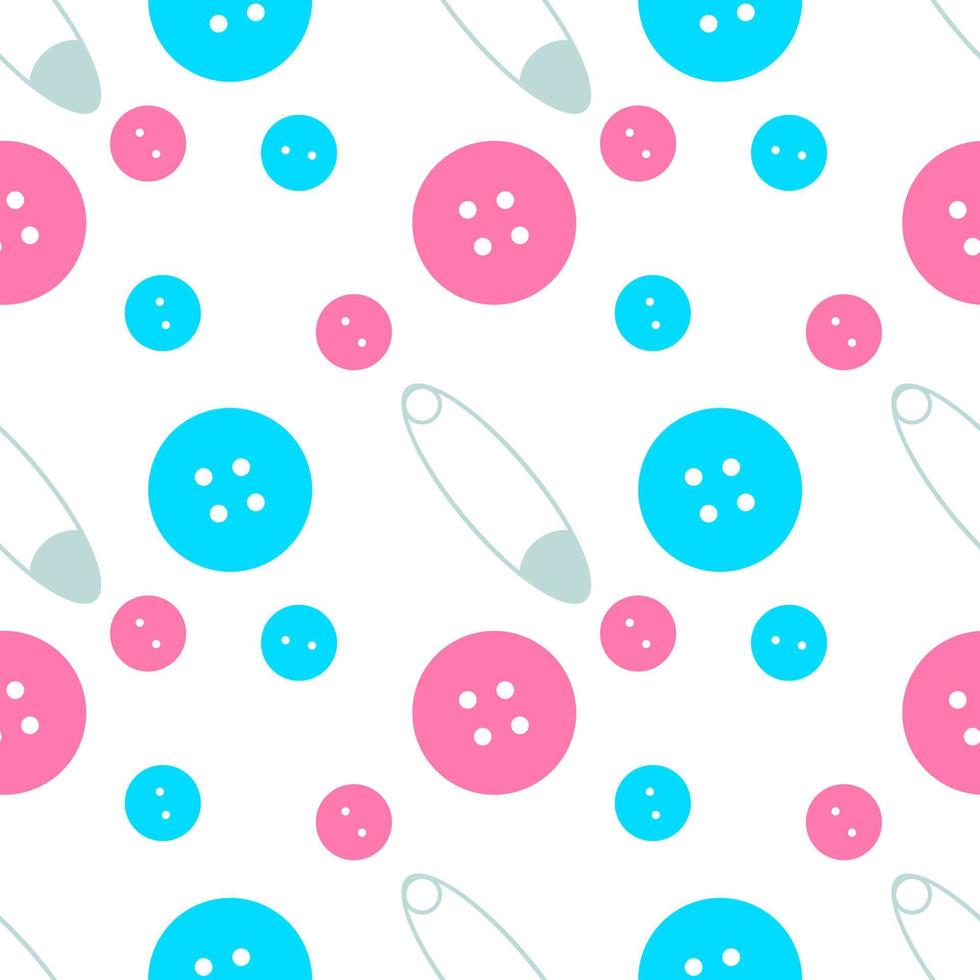 seamless pattern of buttons and pins vector