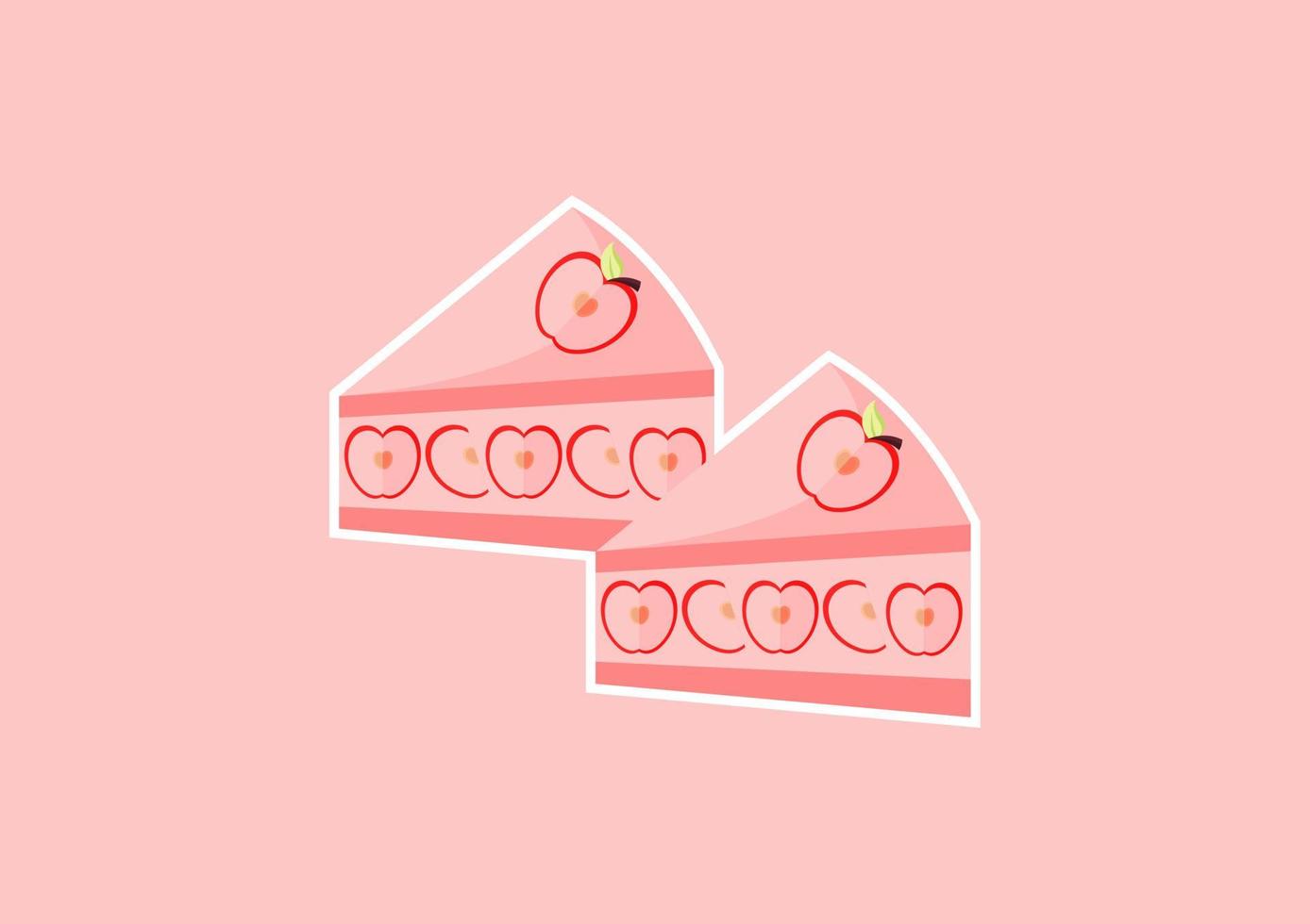 illustration of a slice of apple cake vector