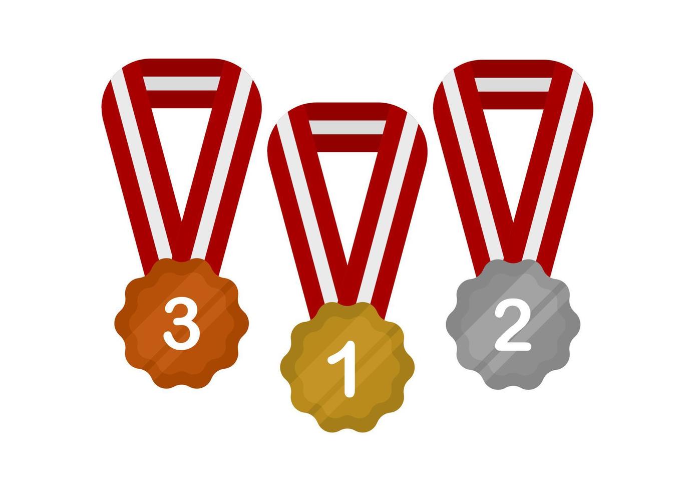 illustration of gold, silver and bronze medals vector