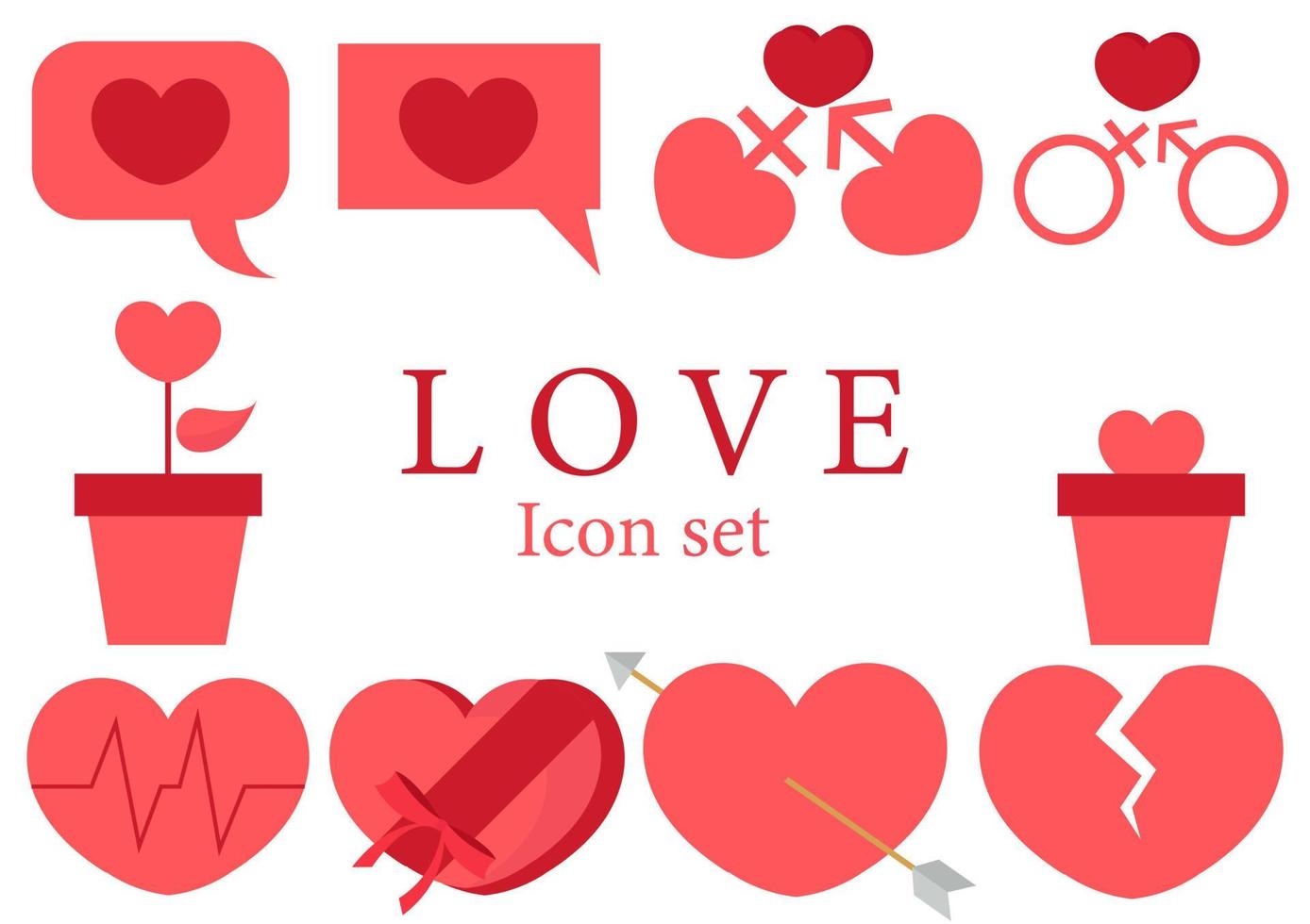 collection of heart illustrations with the theme of love 2 vector