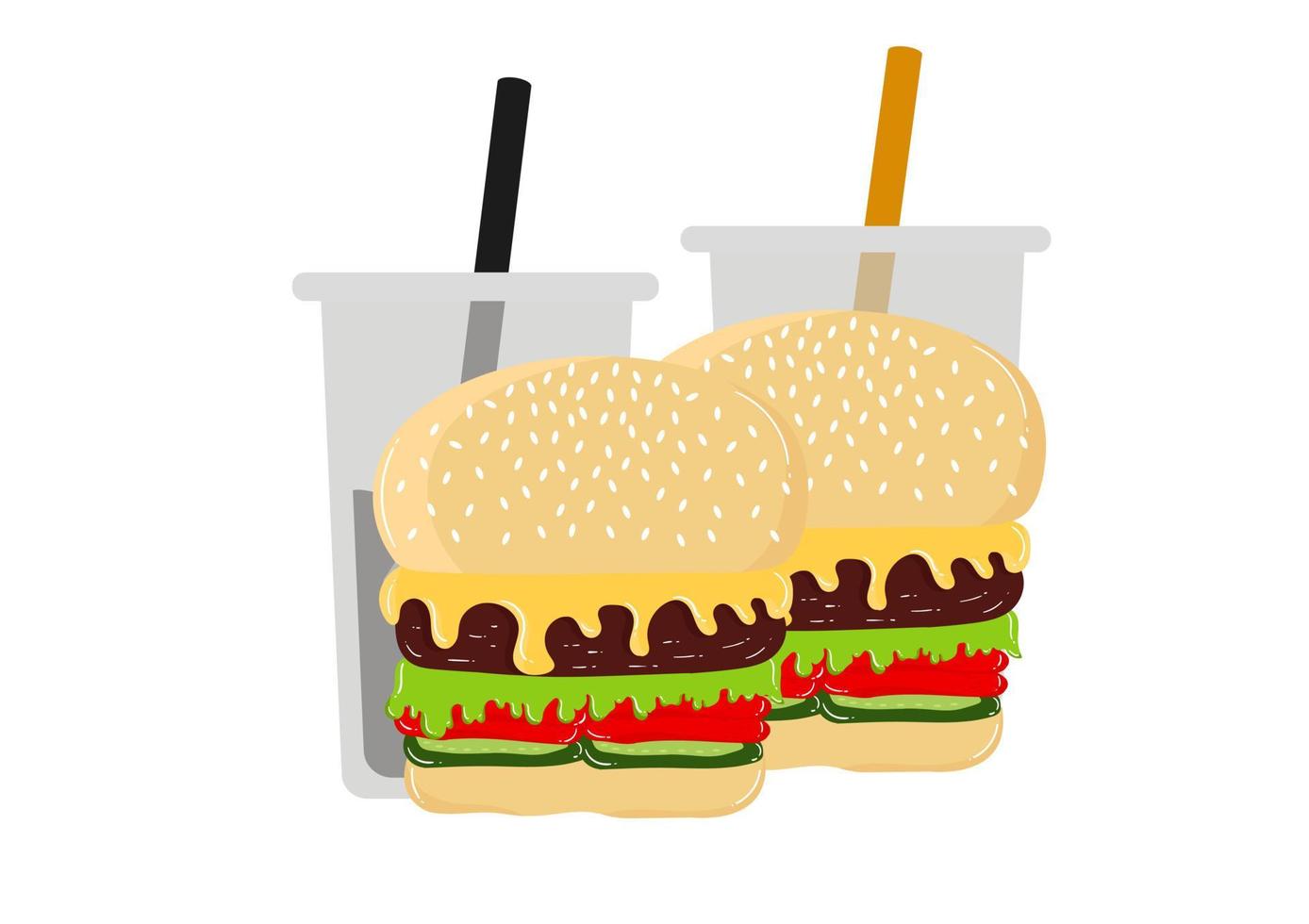 ilustracion de comida rapida vector