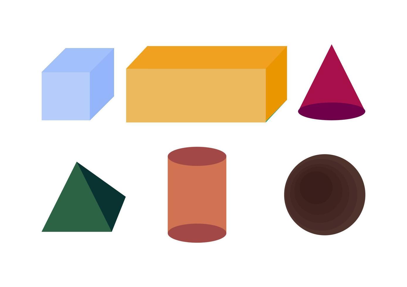 collection of colorful 3d shapes vector