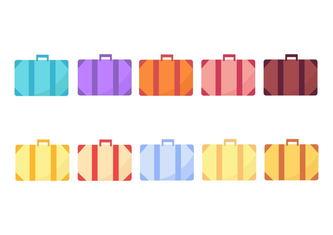 collection of colorful suitcase illustrations vector