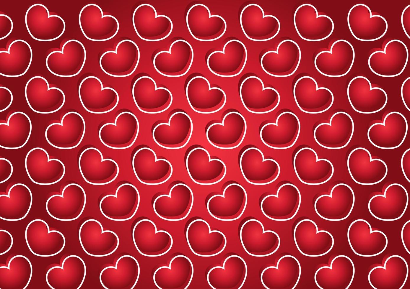 fondo de corazón rojo sobre fondo rojo vector