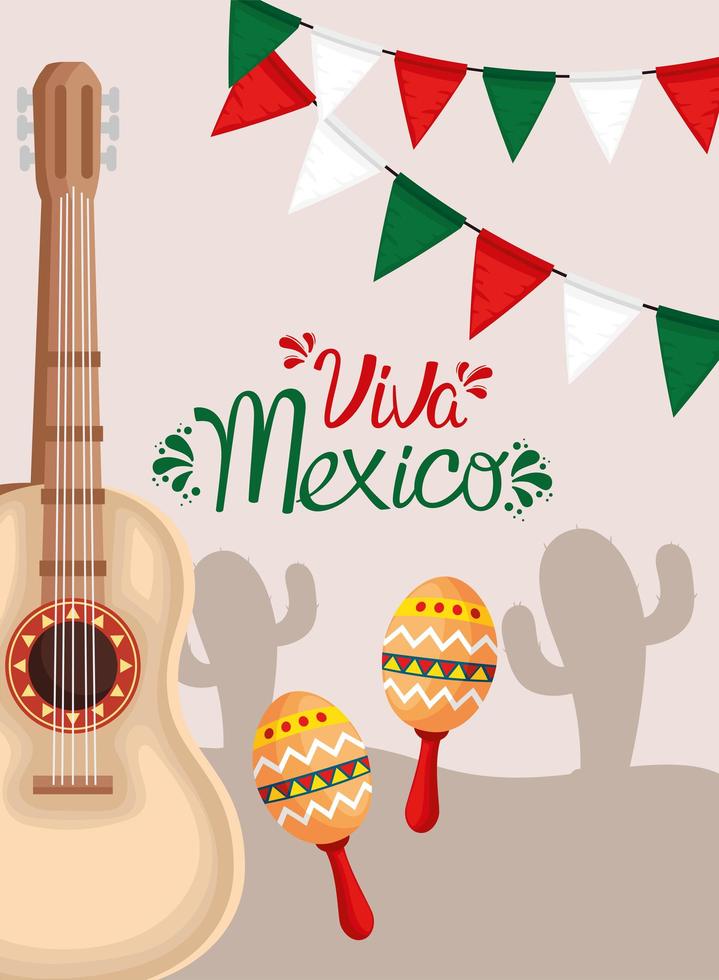 poster of viva mexico vector